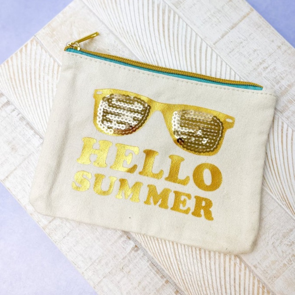 NEW Hello Summer Sequin Pouch